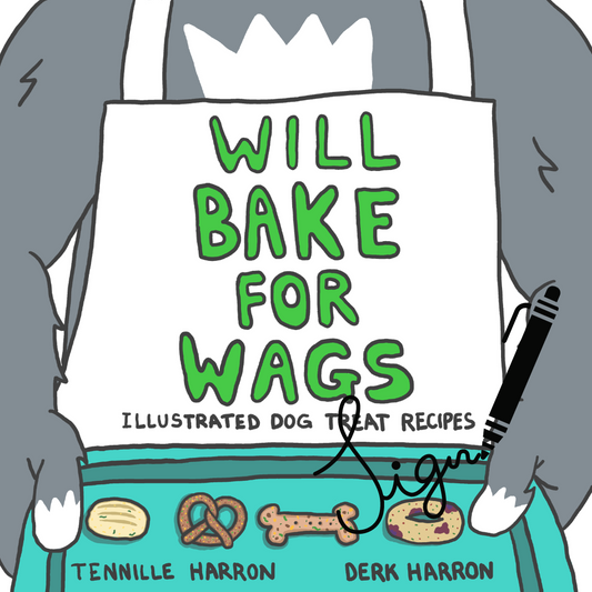 **signed** Will Bake for Wags Illustrated Dog Treat Cookbook - paperback