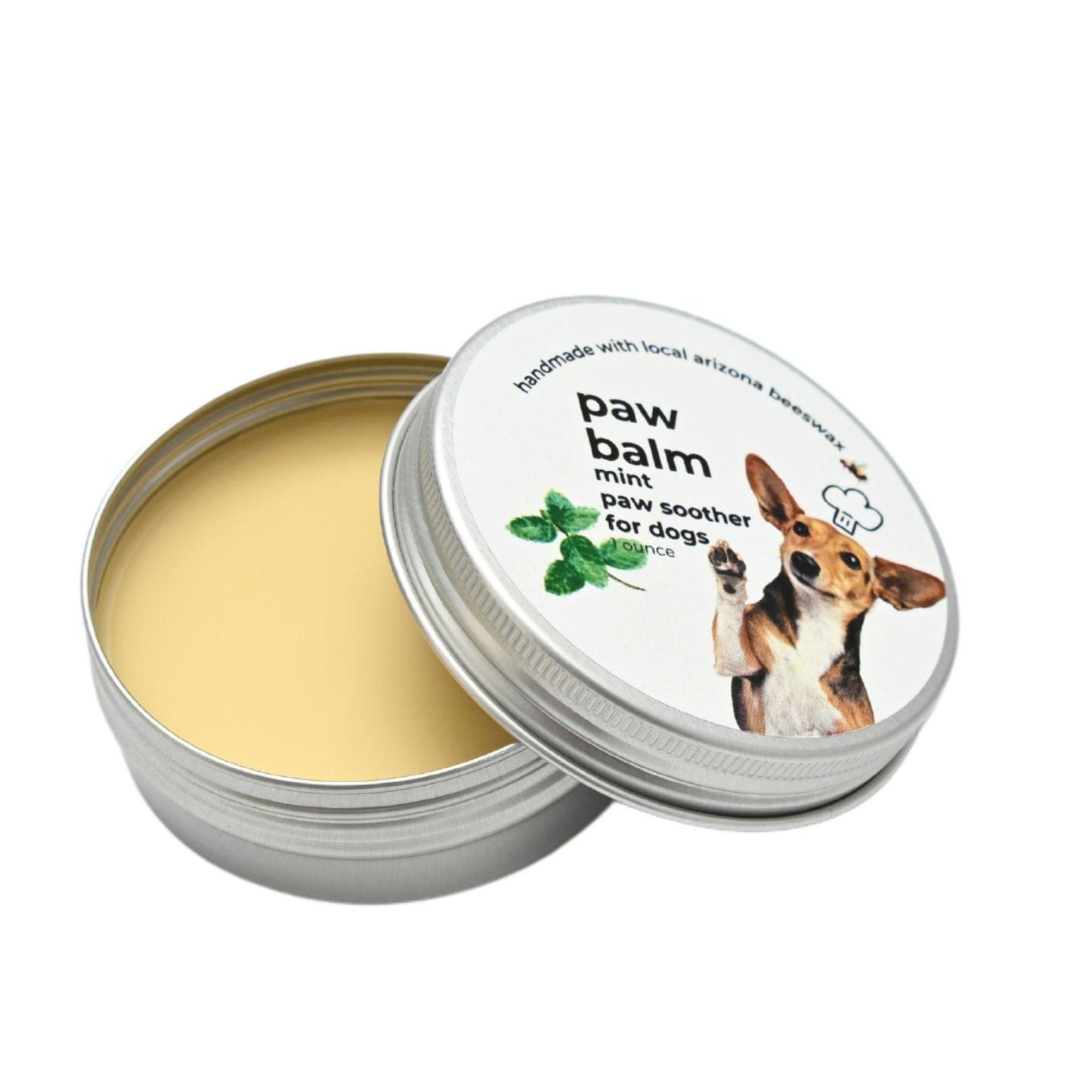 Mint Dog Paw Balm | Handcrafted Dog Paw Balm made with Beeswax, Vitamin E and Mint Essential Oil to moisturize and soothe | Mint | 1 oz. tin