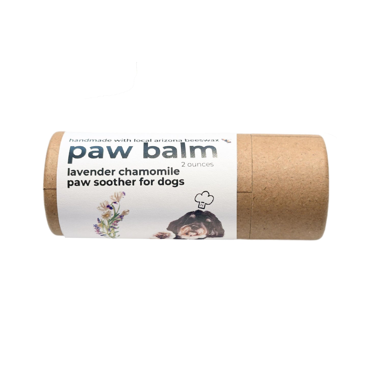 Lavender Chamomile Dog Paw Balm Tube | Handcrafted Dog Paw Balm made with Beeswax and Vitamin E  | 2 oz cardboard push tube