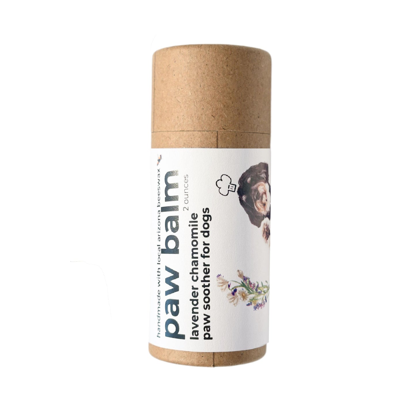 Lavender Chamomile Dog Paw Balm Tube | Handcrafted Dog Paw Balm made with Beeswax and Vitamin E  | 2 oz cardboard push tube