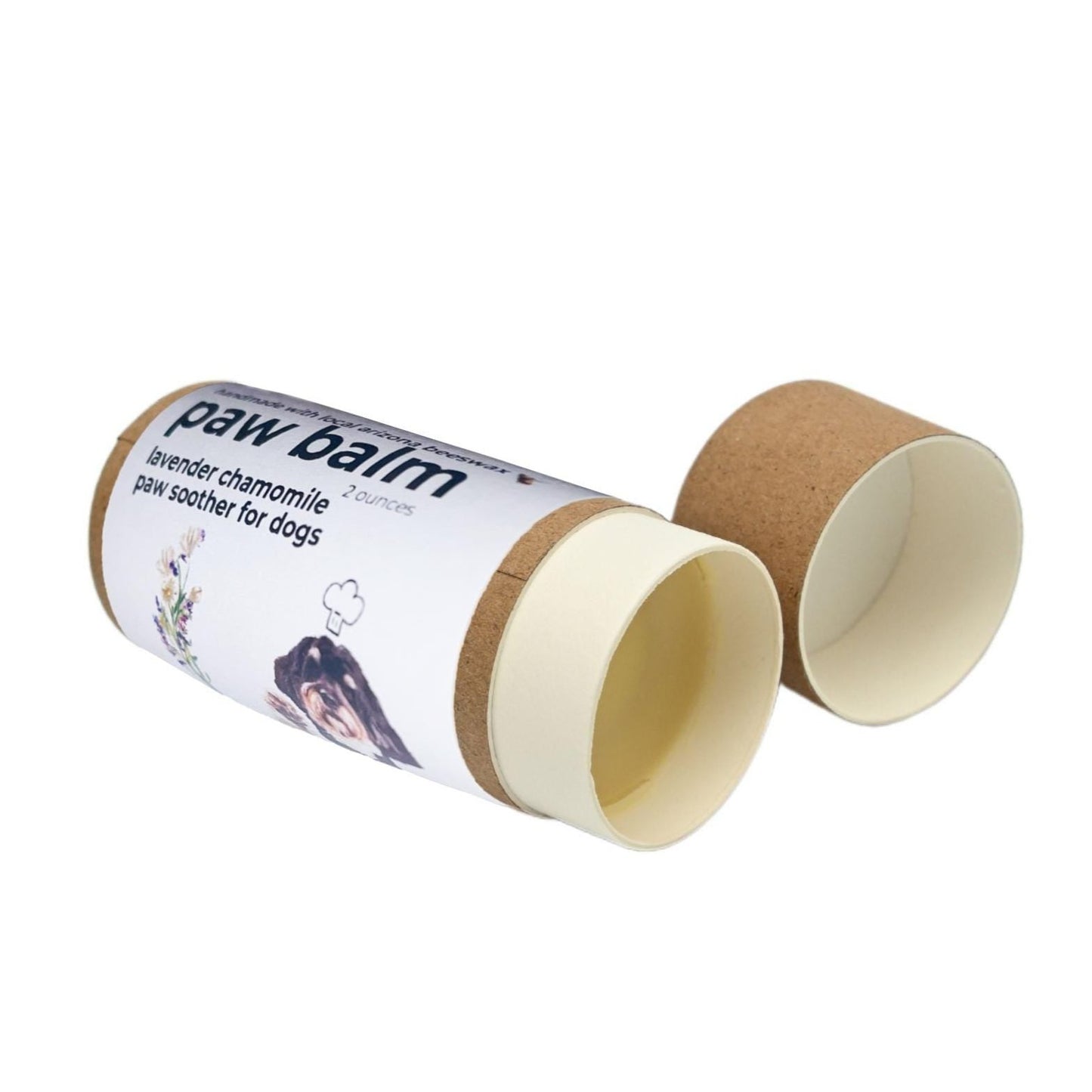 Lavender Chamomile Dog Paw Balm Tube | Handcrafted Dog Paw Balm made with Beeswax and Vitamin E  | 2 oz cardboard push tube