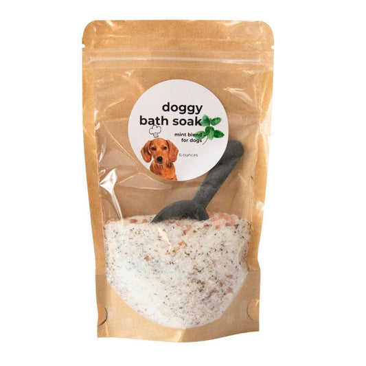 Refreshing Mint Dog Bath Soaking Salts | Cooling & Cleansing Spa Treatment for Dogs | 6 ounces