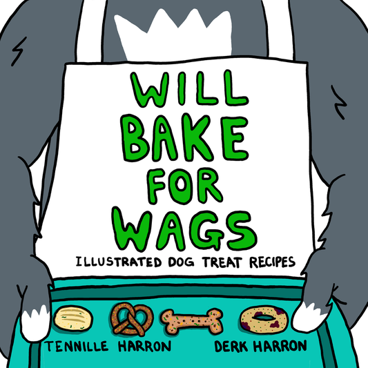 BOTH Books A Year of Wags and Will Bake for Wags Illustrated Dog Treat Cookbooks - paperback