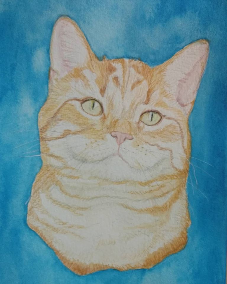 Hand Painted Watercolor Pet Portrait